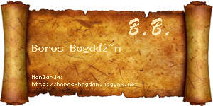 Boros Bogdán névjegykártya